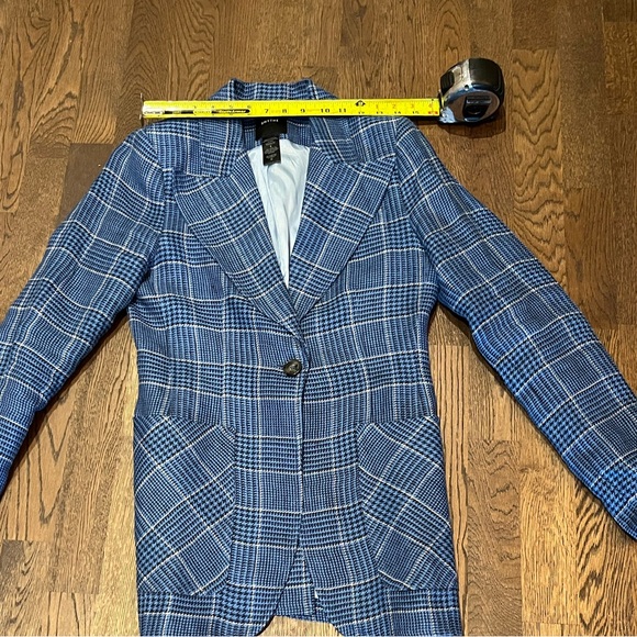 Smythe Birkin Blazer in Blue Plaid Print Size 6 - Picture 8 of 13